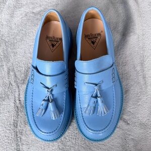 John Fluevog Bright Blue Tassel Loafer